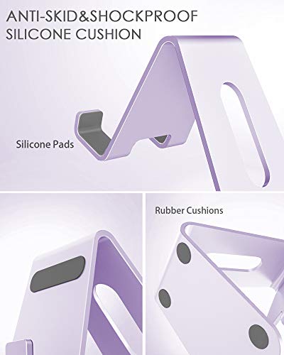 CreaDream Phone Stand Holder, Aluminum Phone Stand for Desk - color: Purple