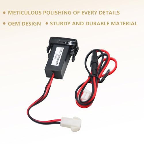 USB Car Charger Socket with 3.5mm Audio Port, 2.1A Power Outlet Adapter Compatible with Toyota VIGO Hilux Tacoma 4Runner FJ Cruiser, Replacement Switch Panel 12V-24V