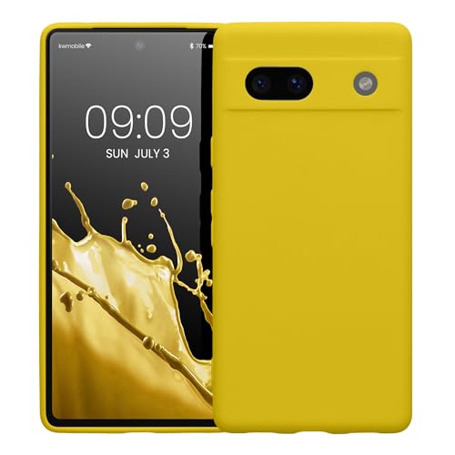 kwmobile Case Compatible with Google Pixel 7a Case - Protective Slim TPU Phone Cover - Soft Matte Finish - Radiant Yellow - color: Radiant Yellow
