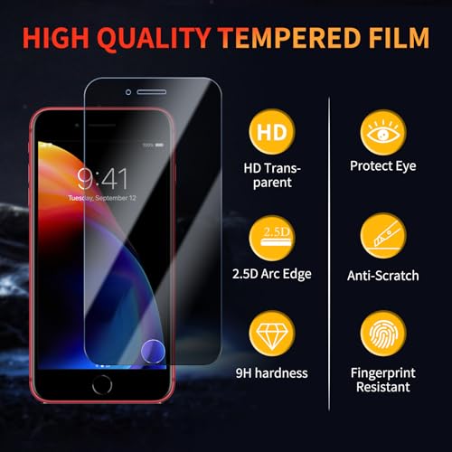 Privacy Screen Protector for iPhone 8 Plus/7 Plus 5.5 Inch 3 Pack, Tempered Glass Film Anti-spy Scratch Resistant 9H Hardness Case Friendly - size: iPhone 8 Plus/7 Plus