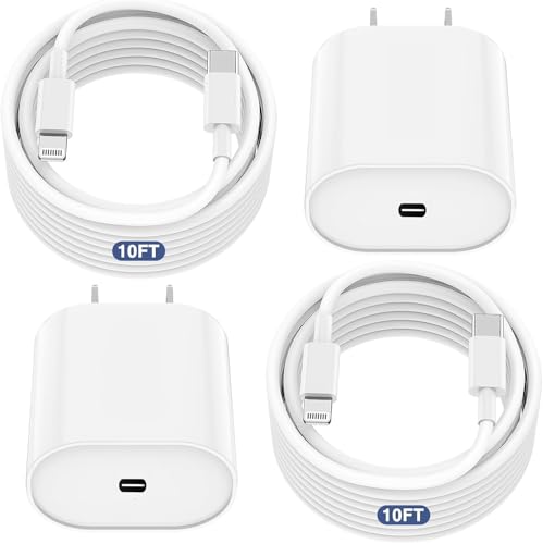 Essri Phone Charger Fast Charging 10 FT for iPhone 14 13 Charger 3-Pack - color: White, size: 10FT+10FT+10FT