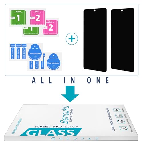 2 Pack Privacy Screen Protector for Motorola Moto G 5G 2025 - color: Black-Moto G 5G 2025