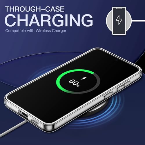 JETech Magnetic Case for Samsung Galaxy S24, Compatible with MagSafe, Clear | Shockproof Protective Phone Cover, Scratch Resistant Clear Back - color: Clear, size: Galaxy S24