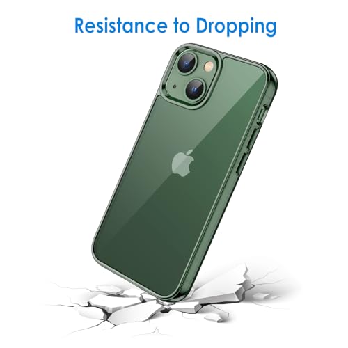 JETech Case for iPhone 13 6.1-Inch, Non-Yellowing Shockproof Phone Bumper Cover, Anti-Scratch Clear Back (Alpine Green) - color: Alpine Green