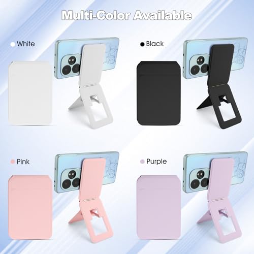 Magnetic Tripod Phone Stand, Slim Foldable Phone Holder for Iphone (Gray) - color: White