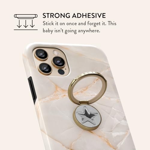 BURGA Cell Phone Ring, Holder Grip and Stand - Finger Phone Grip for Back of Smartphone Case, Kickstand 360 Rotation, Universal Ring for iPhone Samsung Galaxy Huawei Google Pixel, Stylish Accessories - color: HotShot, style: Gold