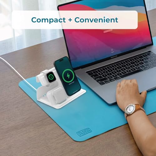 BLACK+DECKER 3 in 1 Charging Station for Apple Multiple Devices(White) - color: White
