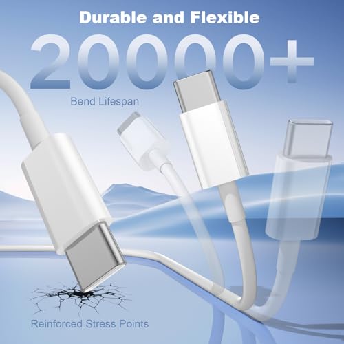 Car CarPlay Cable for iPhone 17/16/15 Pro Max Air 3FT USB A to USB C Cable - color: White, size: 3FT