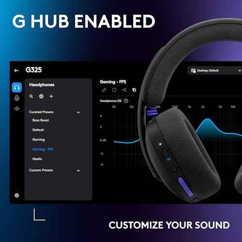 Logitech G325 Lightspeed Wireless Gaming Headset - Black - color: Black