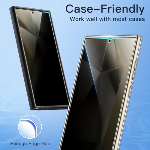 JETech TPU Privacy Screen Protector for Samsung Galaxy S24 Ultra, 2+2 Pack
