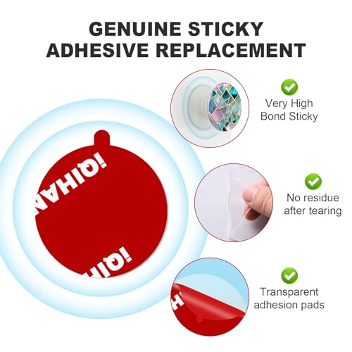 Adhesive Sticky Pads for Socket Grips Mounting, 10pcs Double-Sided Extra Clear Round Tape Replacement for Base Back of Phone Collapsible Grips & Stand, 35mm/ 1.38" Circle Thin Stickers (Transparent) - color: Transparent