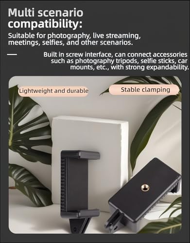 All Phone Holder – No Tools Needed! Spring Clamp Fits 55-85mm Phones, Sturdy E-Base for Car Rides, Zoom Calls & Outdoor Filming 360° Adjustable, Soft TPU Padding | Gym, Travel, Studio
