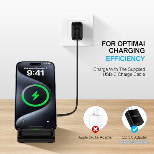 Samsung Wireless Charger Fast Charging Stand Desk Phone Charger Stand - color: Black