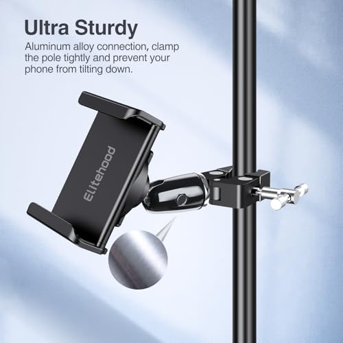 elitehood Swivel Tilt Phone Holder for Mic Stand Mount & Microphone Stand - style: Front Mount