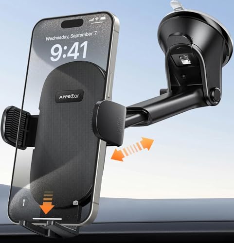 APPS2Car Suction Cup Car Phone Holder for Dashboard & Windshield