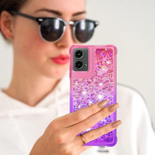 for Moto G Play 2024 Case with Screen Protector, Pink Purple - color: Pink Purple Color