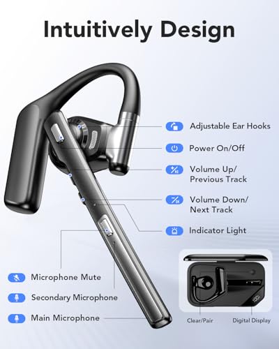 Bluetooth 6.0 Open-Ear Headset with Noise-Canceling Microphone