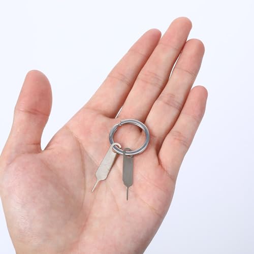 Hecila 100PCS SIM Card Removal Tool Set Universal Sim Card Tray Removal Key Tray Ejectors Pins Waterproof Universal Sim/SD Cards Pin Opening Ejector Pin fits Key Rings Multi-Functional SD Ejector Tool