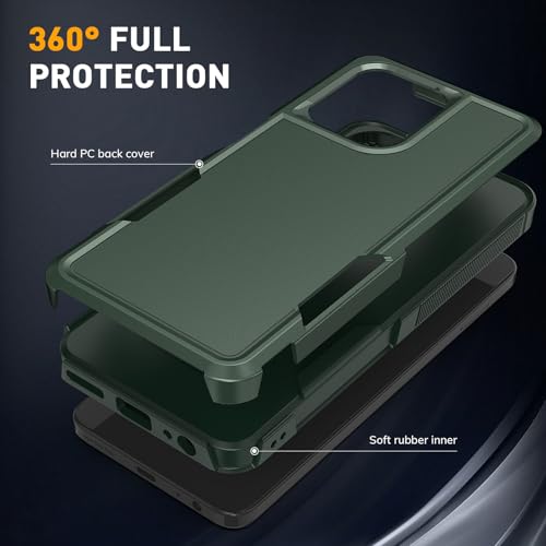 Vinve for Moto G Power 2025 Case with HD Screen Protector, Military-Grade Shockproof & Dual-Layer Protection, Anti-Slip Grip Design Phone Case, Blackish Green - color: Blackish Green
