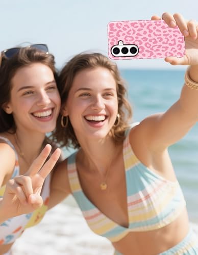 Magnetic Cheetah Phone Case for Samsung Galaxy A16 5G, Pink | Compatible with MagSafe, Cute Leopard Print Design, TPU and PC Shockproof Protective Phone Cover for Women Girls - color: Pink Cheetah