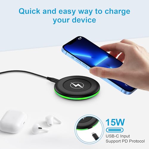 Wireless Charger for Samsung,15W Fast Wireless Charging Pad with QC Adapter