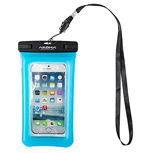 AKONA Gobi. A Floating Waterprood Case for Cell Phone. iPhone Xs/XS MAX/XR/8/8plus, Samsung Galaxy s10/s9, Google Pixel 2, HTC LG Sony Moto, Up to 7.0" - Blue - color: Blue