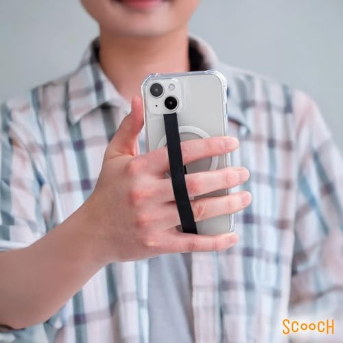 Scooch Bandmate, Elastic Flexible Phone Strap, Universal Slim Hand Finger Grip, Non-Slip Cell Phone Holder, Fits All Phone Cases