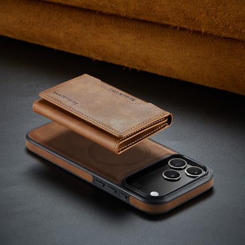 K2 2 in 1 Detachable Magnetic Phone Cases Compatible with iPhone 17 Pro Max Case with Card Holder RFID Blocking, Compatible with Magsafe Wallet, Leather 6.9'' (Brown, iPhone 17 Pro Max) - color: Brown, size: iPhone 17 Pro Max