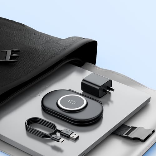 2026 Traveling Portable Wireless Mag-Safe Fast Charging Station - color: black