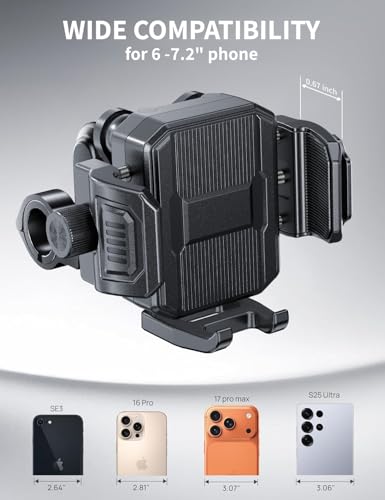 Delobon Motorcycle Phone Mount with Upgraded Dampener for Bike Phone Holder