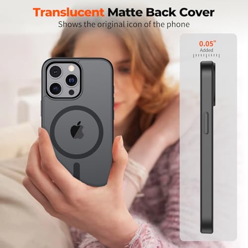 zapica Magnetic for iPhone 12 Pro Max Case, Black | Compatible with MagSafe, Military Grade Drop Protection, Translucent Matte Anti-Scratch Phone Cover - color: Black, size: Iphone 12 Pro Max 6.7''