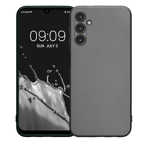 kwmobile Case Compatible with Samsung Galaxy A14 5G Case -Soft TPU Back Phone Cover - with Metallic Look - Metallic Grey - color: Metallic Grey, size: Galaxy A14 5G