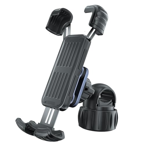 Hiboy Motorcycle Phone Mount Holder - Upgrade Vibration Dampener - 360° Rotatable Bicycle Phone Holder, Bike Scooter Handlebar Phone Clip for 5.1" - 6.8" Smartphones - style: Shock-absorbing