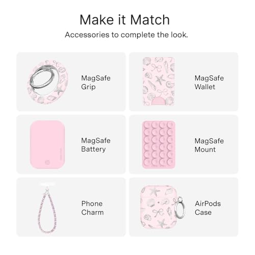 VELVET CAVIAR for iPhone 15 Case - Compatible with MagSafe - 10ft Drop Tested - Protective Summer Cases - Pink Coastal Seashells - color: Pink Coastal Seashells, size: 15