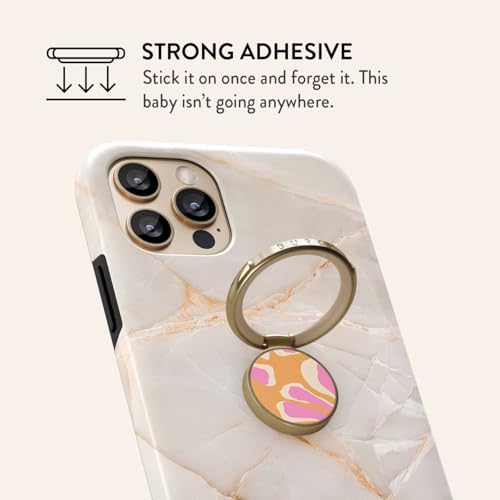 BURGA Cell Phone Ring, Holder Grip and Stand - Finger Phone Grip for Back of Smartphone Case, Kickstand 360 Rotation, Universal Ring for iPhone Samsung Galaxy Huawei Google Pixel, Stylish Accessories - color: Aloha, style: Gold