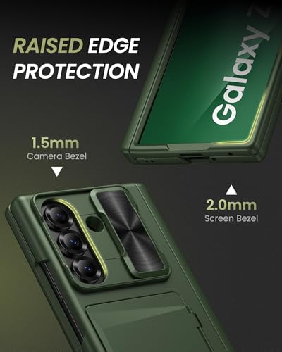 for Samsung Galaxy Z Fold 7 Case, Stand & Hinge Protection, Green - color: Green-Z