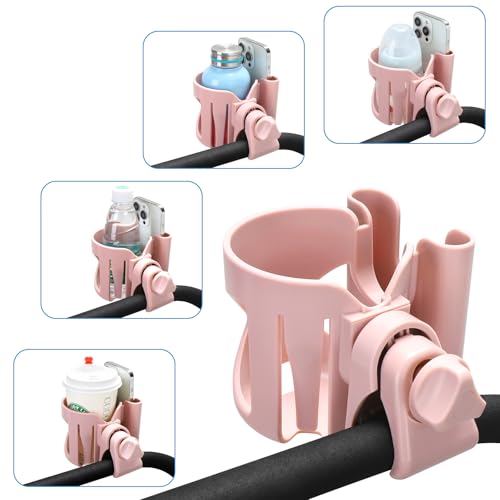 Accmor Stroller Cup Holder, Cup Holder for Walker Bike Wheelchair - color: Cup Phone Holder-Pink