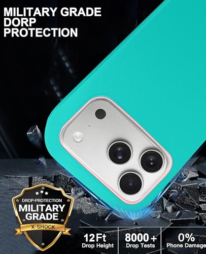 for iPhone 17 Pro Max Case with 2 Camera Lens Protector & 2 Screen Protector, Heavy Duty Full Body Protective Phone Case 6.9" (TealPink) - color: 17 Pro Max-TealPink