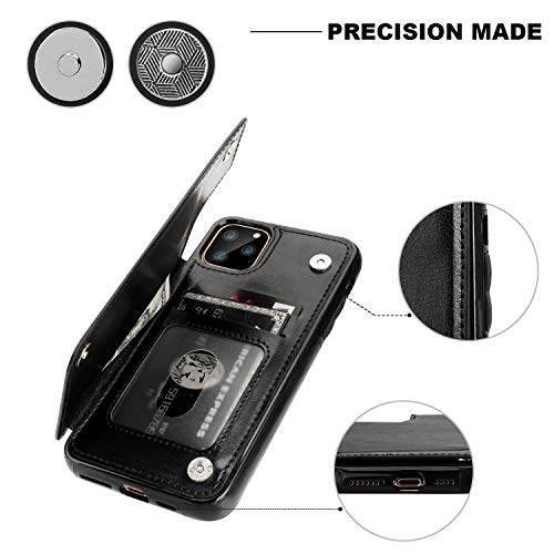 ONETOP for iPhone 11 Pro Max Wallet Case with Credit Card Holder,Black - color: Black