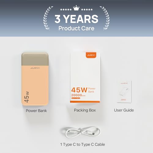 JUOVI Power Bank 45W 20000mAh Portable Charger - color: Orange