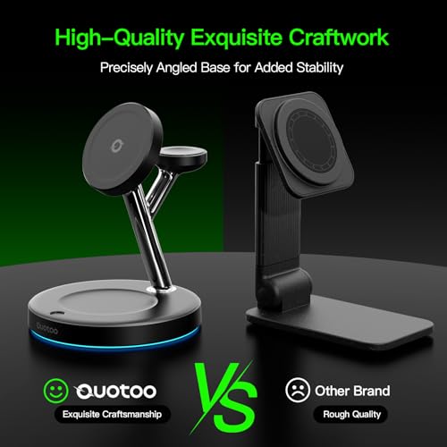 3 in 1 Mag-Safe Wireless Charger Stand for iPhone Apple Watch AirPods - color: Black