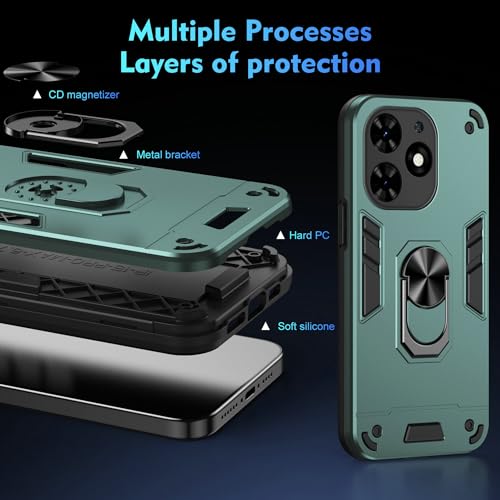 for Infinix Smart 8 X6525 Case,Compatible with Tecno Spark Go 2024 BG6 case Spark 20 KJ5/20C BG7 Case/Infinix Hot 40i X6528B Phone Case Cover Green - color: HY-GZS-green, size: Infinix Smart 8