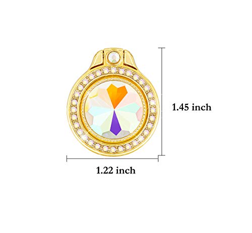 Glitter Bling Bling Phone Ring Holder,Sparkle Phone Ring Artificial Diamond Kickstand,Rhinestone Cell Phone Finger Ring Grip for Women for Almost All Phones,Pad(Gold) - color: Gold
