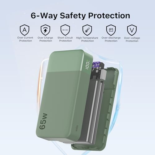NOBIS Portable Charger 20000mAh 65W Power Bank Fast Charging - color: Green