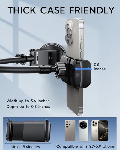 Shower Phone Holder, Wall Phone Holder with Suction Cup Phone Mount