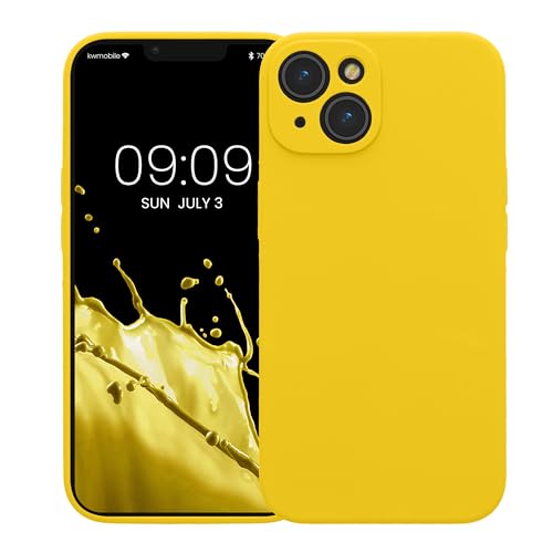 kwmobile Case Compatible with Apple iPhone 14 Case - Slim TPU Silicone Phone Cover - Soft Touch Finish - Radiant Yellow - color: Radiant Yellow, size: iPhone 14