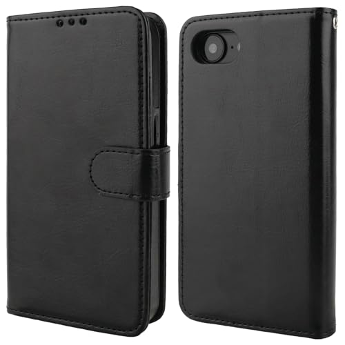 Bocasal Detachable Wallet Case Card Holder for iPhone 17e/16e, Black | RFID Blocking Kickstand Card Slots Holder PU Leather Magnetic Shockproof Wrist Strap Removable Flip Protective Cover 6.1 inch - color: Black