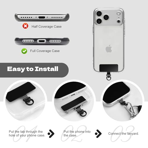 TiMOVO Clip and Go Phone Strap with Wallet, Black & Brown Contrast V - color: Black & Brown Contrast V, style: Classic