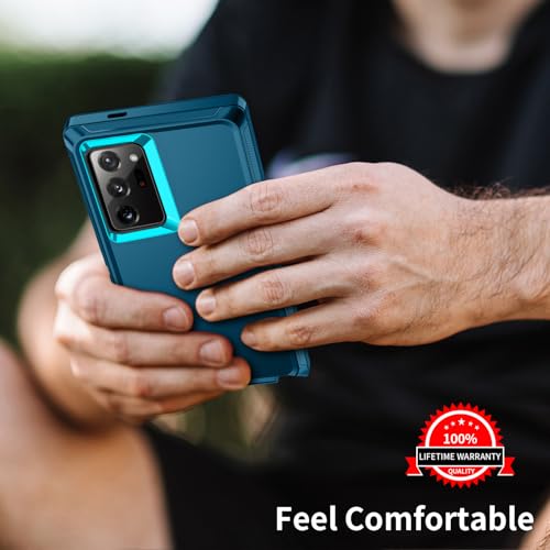 for Galaxy Note 20 Ultra Case Heavy Duty Shockproof Dust/Drop Poof 3 Layers Full Bady Protection Rugged Cover Case for Samsung Galaxy Note 20 Ultra,Turquoise - color: Turquise