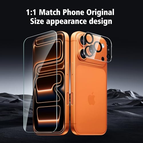 2+2 Pack compatible with iPhone 17 Pro Screen Protector Tempered Glass with Camera Lens Protector, Protection Film with Easy Installation Frame, 9H Hardness, Scratch Resistant, Case Friendly - size: iP17 Pro transparent